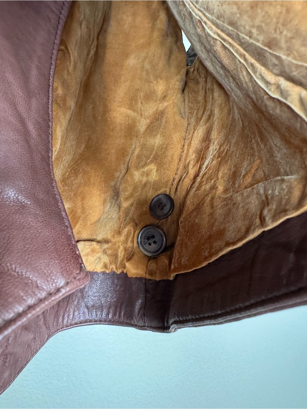 VTG Habitat Western Button Front Buttery Leather Vest Brown G - Picture 11 of 15
